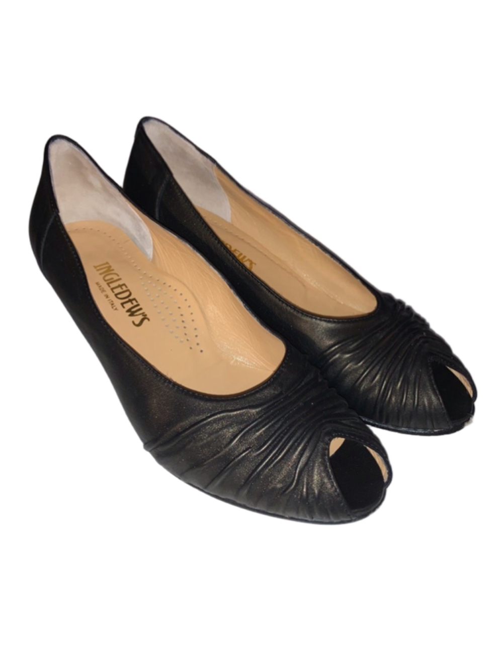 Women's Ingledew's metallic bronze Leather Peep Toe Wedge Heels Size 9